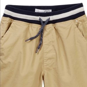 Boys Sovereign Code tan shorts with tie waistband